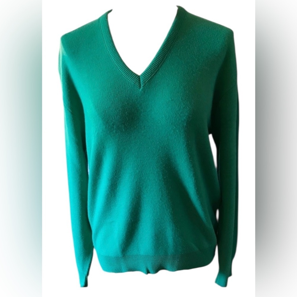 Robert Bruce Green Made in the USA V Neck Pullover Mens Sweater Size Large